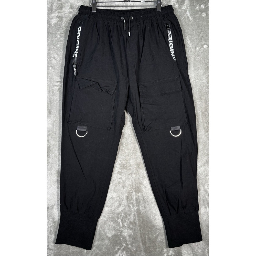Origins Joggers zip pockets drawstring‎ elastic ankles and waist baggy 30x26